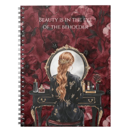 Red Head Boudoir Burgundy Floral Notitieboek (Voorkant)