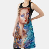 Red Head Goddess Blue Ocean Waves Fantasy Art Schort (Insitu)