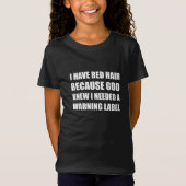 Red Head Hair Warning Label Funny T-shirt (Voorkant)