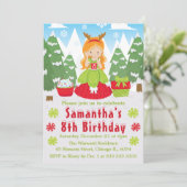 Red Head Kerstprinses Winter Scene Birthday Kaart (Staand voorkant)