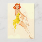 Red Head Pinup Briefkaart (Voorkant)