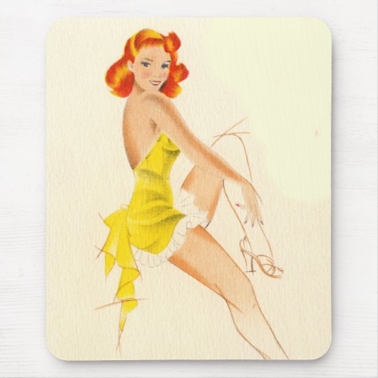 Red Head Pinup Muismat (Voorkant)