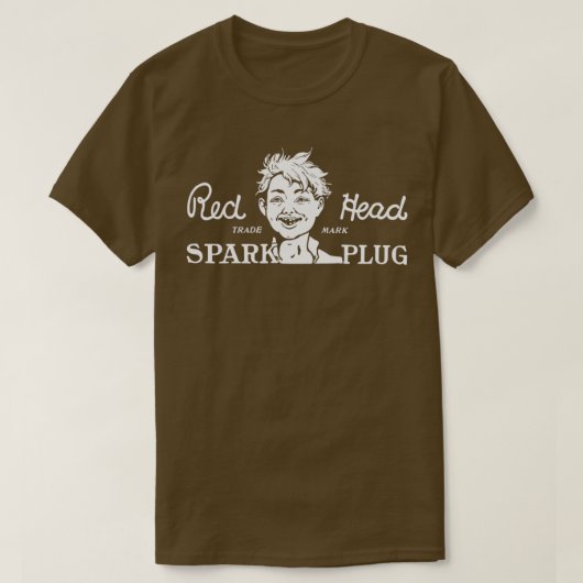  Red Head Spark Plug Automotive Adverteren T-shirt (Design voorkant)