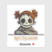 Red Head Zombie met Space Buns Hair Sticker (Vel)