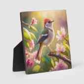 Red Headed Buff Chested Warbler Fantasy Bird Fotoplaat (Voorkant)