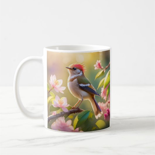 Red Headed Buff Chested Warbler Fantasy Bird Koffiemok (Links)
