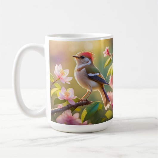 Red Headed Buff Chested Warbler Fantasy Bird Koffiemok (Links)