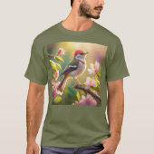 Red Headed Buff Chested Warbler Fantasy Bird T-shirt (Voorkant)