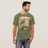 Red Headed Buff Chested Warbler Fantasy Bird T-shirt (Voorkant volledig)