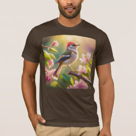 Red Headed Buff Chested Warbler Fantasy Bird T-shirt
