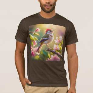 Red Headed Buff Chested Warbler Fantasy Bird T-shirt
