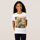 Red Headed Buff Chested Warbler Fantasy Bird T-shirt (Voorkant volledig)