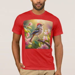 Red Headed Buff Chested Warbler Fantasy Bird T-shirt