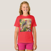 Red Headed Buff Chested Warbler Fantasy Bird T-shirt (Voorkant volledig)