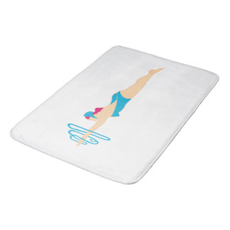 Red Headed Diving Beauty Bath Mat