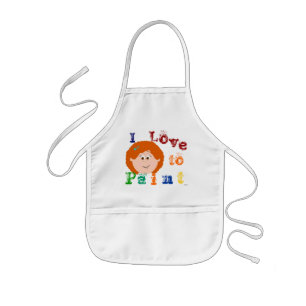 Red Headed Girls die Apron schilderen Kinder Schort