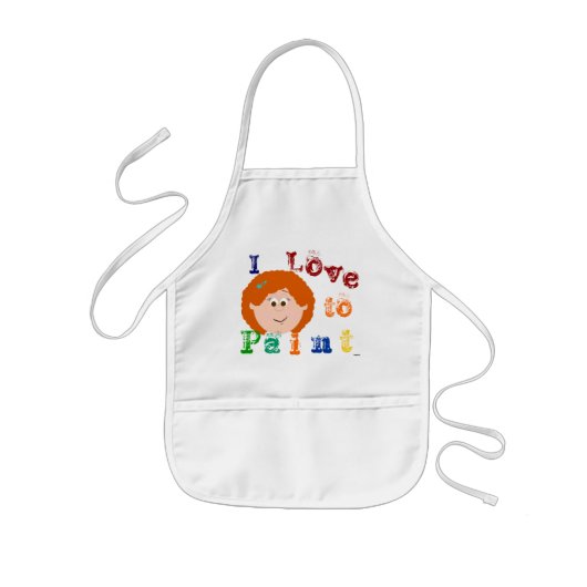 Red Headed Girls die Apron schilderen Kinder Schort (Voorkant)