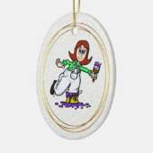 Red Headed of Auburn Vrouw House Painter Ornament (Links)