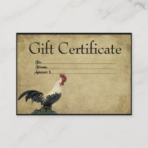 Red Headed Rooster - Prim Cards voor Cadeaubonnen Kortingskaartje