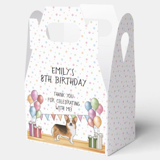Red Headed Tri Pembroke Corgi Verjaardag Bedankt Bedankdoosjes (Geopend)
