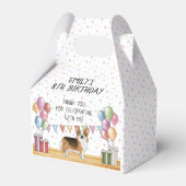 Red Headed Tri Pembroke Corgi Verjaardag Bedankt Bedankdoosjes (Voorkant Zijde)
