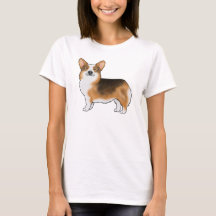 Red Headed Tri Pembroke Welsh Corgi Cartoon Dog