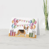 Red Headed Tri Pembroke Welsh Corgi Happy Birthday Kaart (Voorkant)