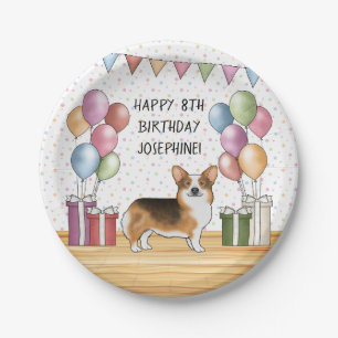 Red Headed Tri Pembroke Welsh Corgi Happy Birthday Papieren Bordje