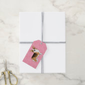 Red Headed Tri Pembroke Welsh Corgi Love Pink Cadeaulabel (Met Touw)