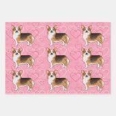 Red Headed Tri Pembroke Welsh Corgi Love Pink Inpakpapier Vel (Voorkant 2)