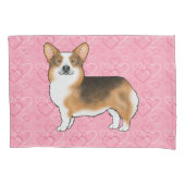Red Headed Tri Pembroke Welsh Corgi Love Pink Kussensloop (Voorkant-Links)