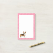 Red Headed Tri Pembroke Welsh Corgi Love Pink Post-it® Notes (Op bureau)