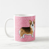 Red Headed Tri Pembroke Welsh Corgi Pink Hearts Koffiemok (Links)