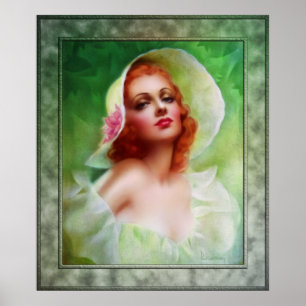 Red Headed Woman door Pearl Frush Brudon Poster