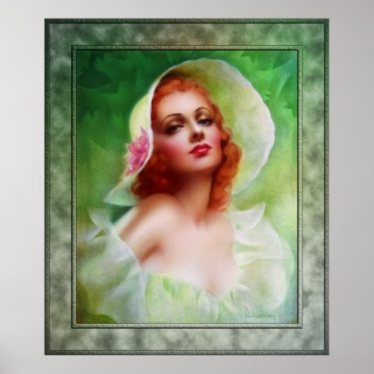 Red Headed Woman door Pearl Frush Brudon Poster (Voorkant)