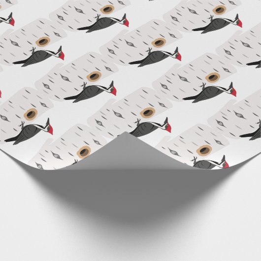 Red Headed Woodpecker Cadeaupapier (Hoek)