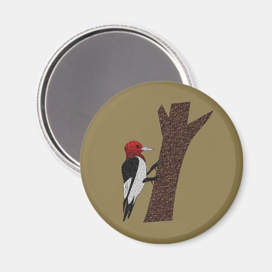 Red Headed Woodpecker Magneet (Voorkant / Achterkant)