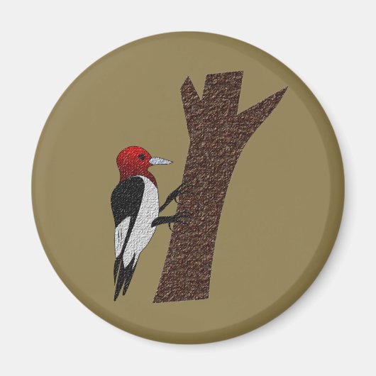 Red Headed Woodpecker Magneet (Voorkant)