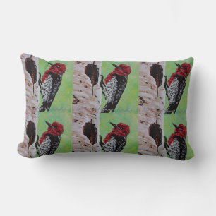 Red Headed Woodpecker Pillow Kussen