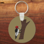 Red Headed Woodpecker Sleutelhanger (Voorkant)