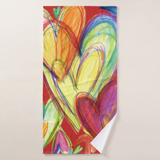 Red Healing Hearts Badhanddoek (Badhanddoek)