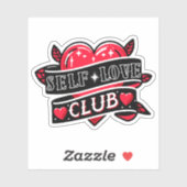 Red Hear Zelf Liefde Club Sticker (Vel)