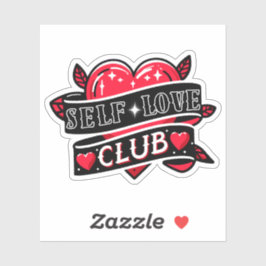 Red Hear Zelf Liefde Club Sticker