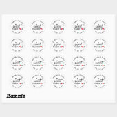 Red Heart A Sweet Dankjewel Weddenschap Ronde Sticker (Vel)