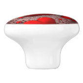 Red Heart Abstract Fractal Keramische Knop (Zijkant)