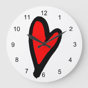 Red Heart Acrylic Wall klok