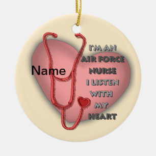 Red Heart Air Force Nurse ornament