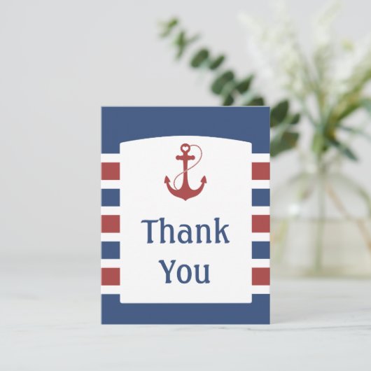 Red Heart Anchor Wedding Bedankt (Staand voorkant)