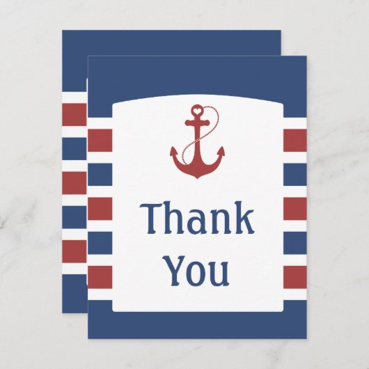 Red Heart Anchor Wedding Bedankt (Voorkant / Achterkant)