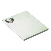 Red heart angel black wings notitieblok (Schuin)